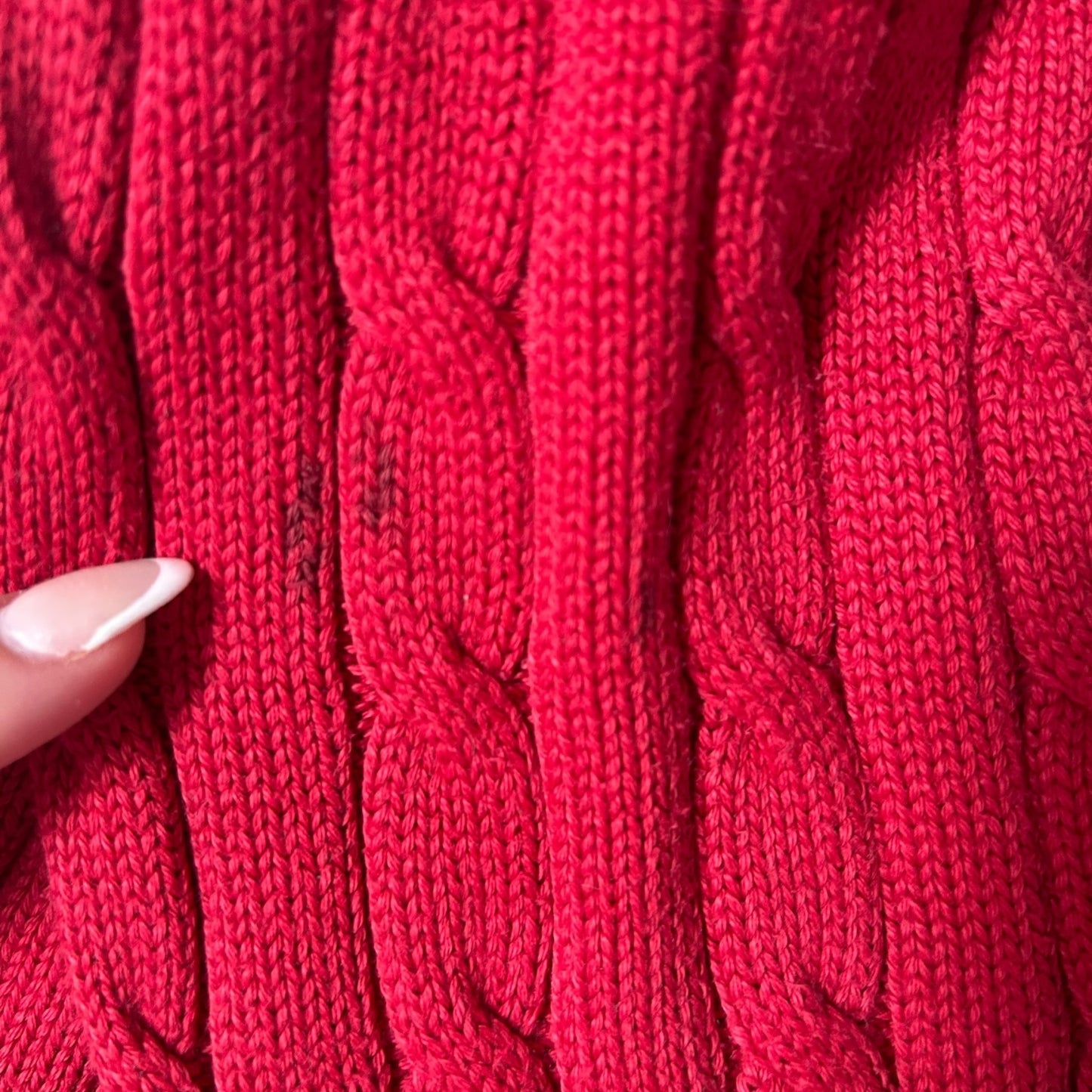 Woman’s Large Ralph Lauren Red Cable Knit Jumper