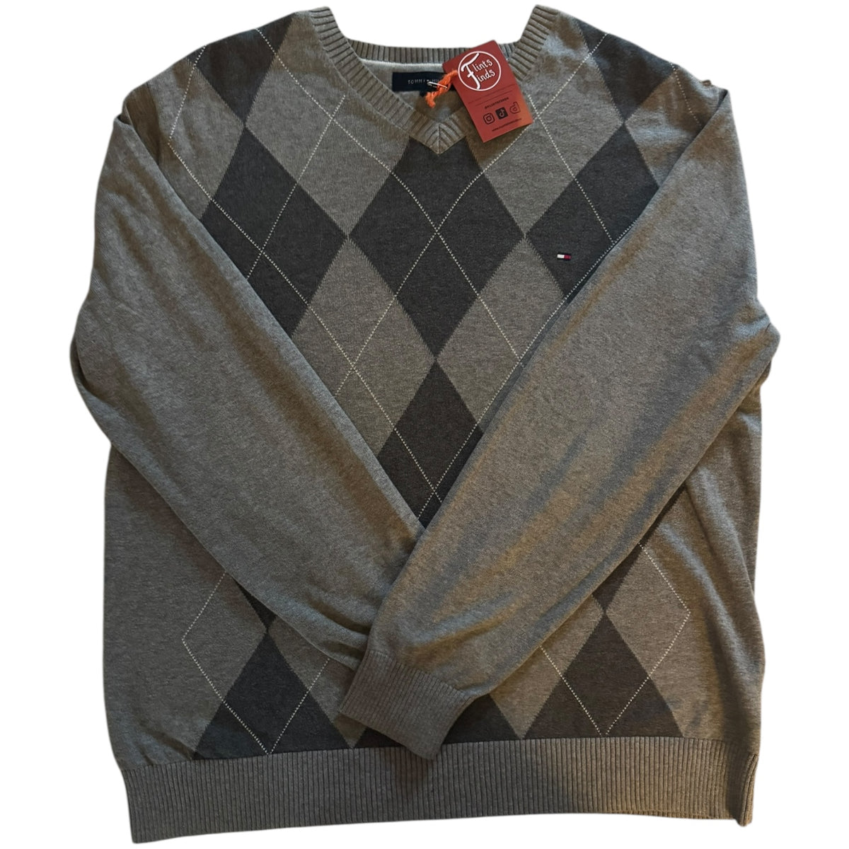 Large Tommy Hilfiger Grey Knitted Jumper