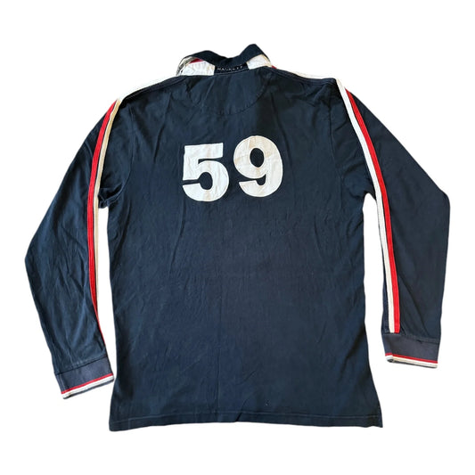 Large Hackett Aston Martin Navy Rugby Shirt