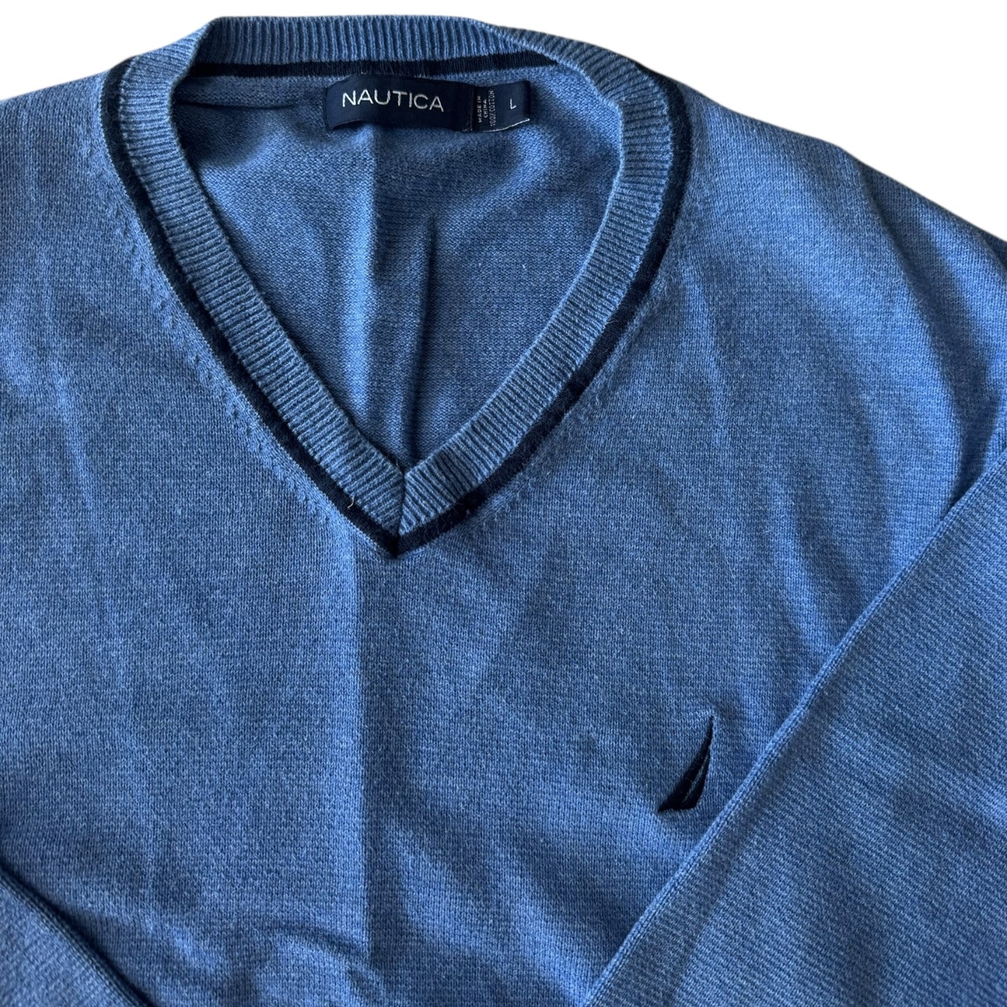 Large Nautica Blue Knitted Jumper