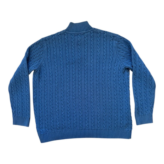 Womans Large Ralph Lauren Blue Cable Knit 1/4 Zip