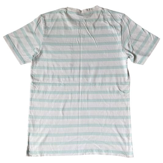 Medium Carhartt Blue and White Striped T-Shirt