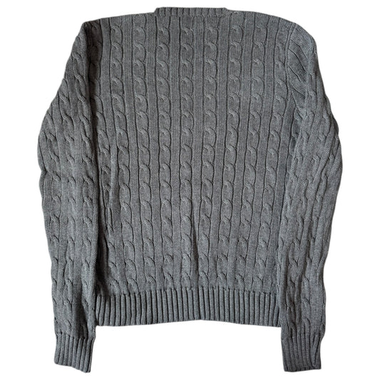 Women’s Medium Ralph Lauren Grey Cable Knit Jumper