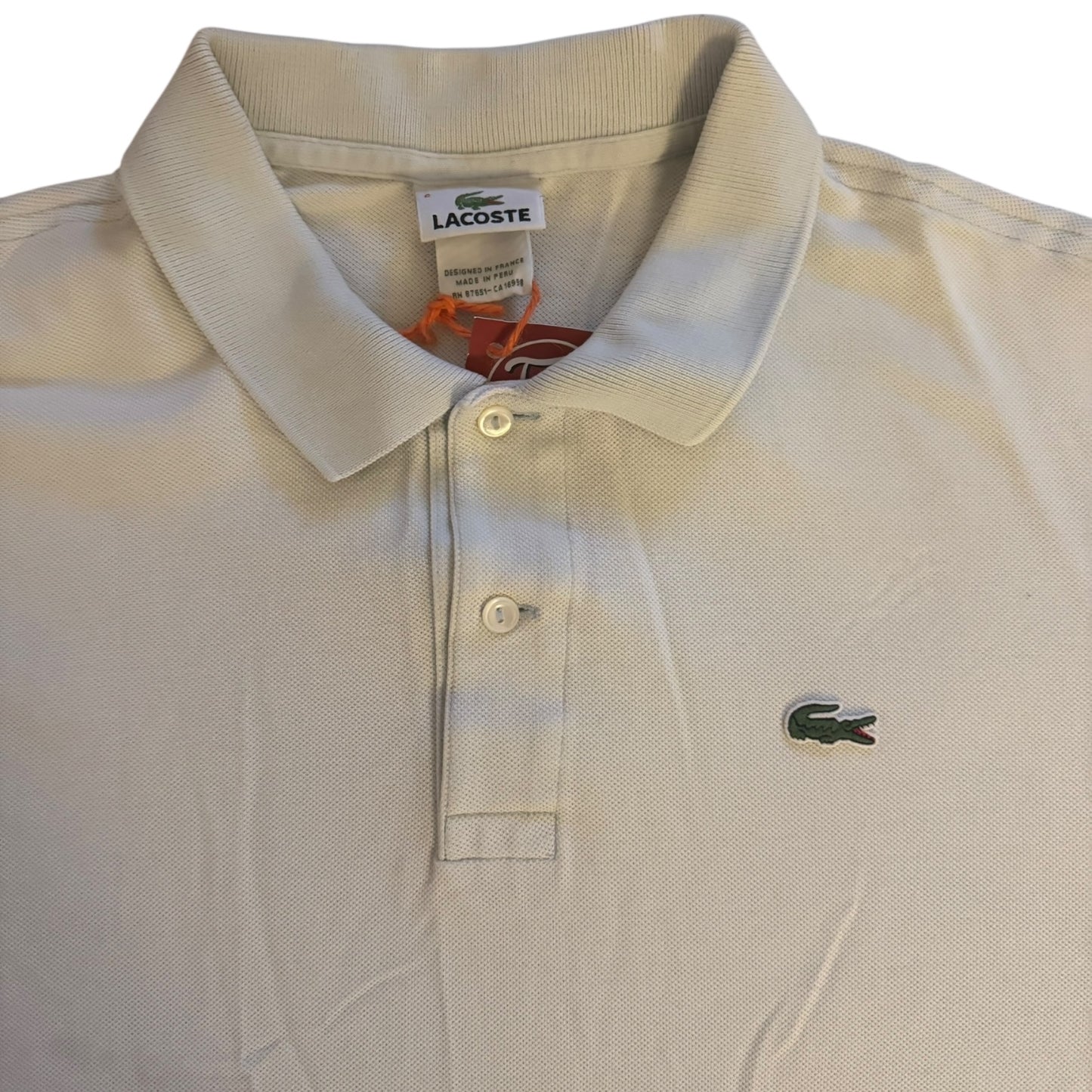 Large Lacoste White Polo Shirt