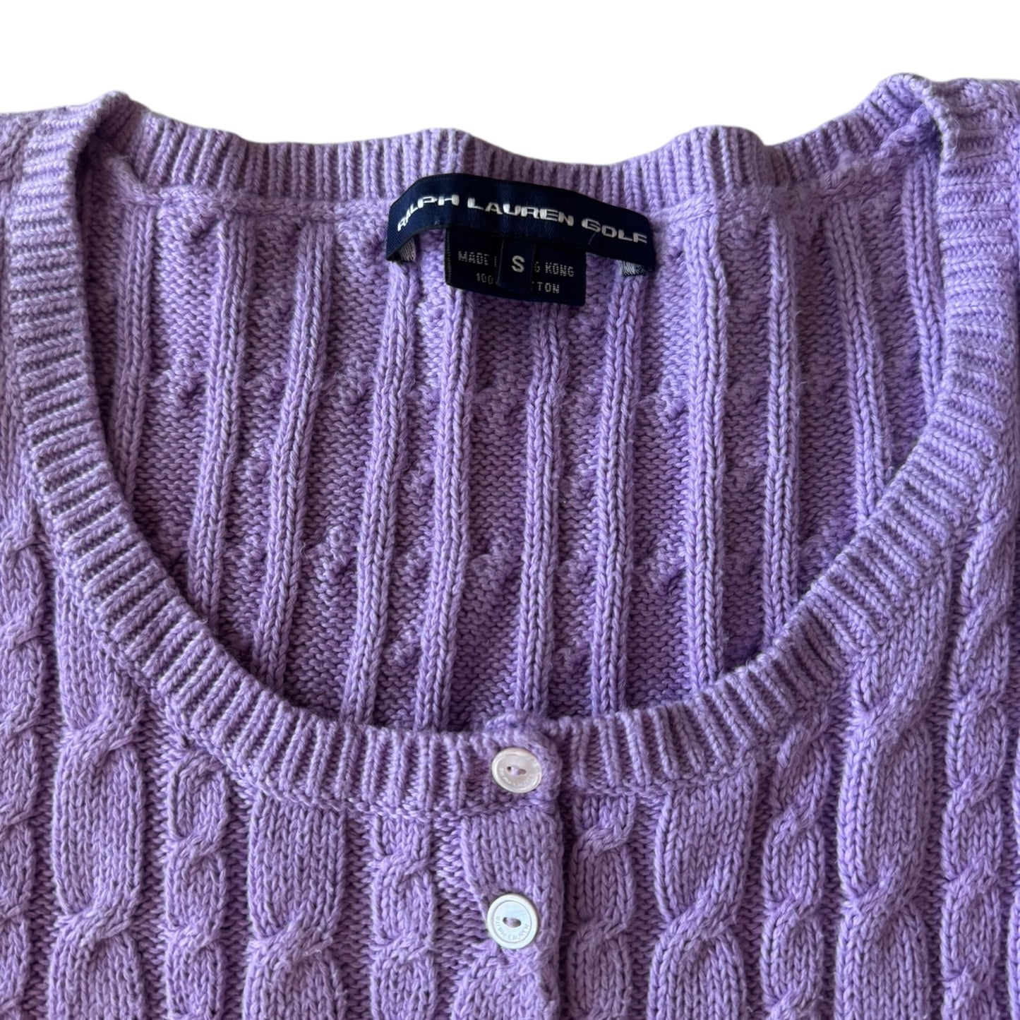 Women’s Small Ralph Lauren Golf Purple Cable Knit Jumper