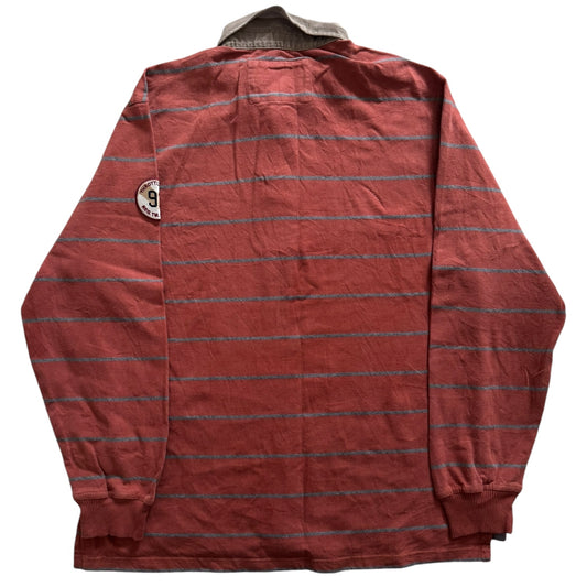 Extra Large Throttleman Orange Striped Rugby Shirt