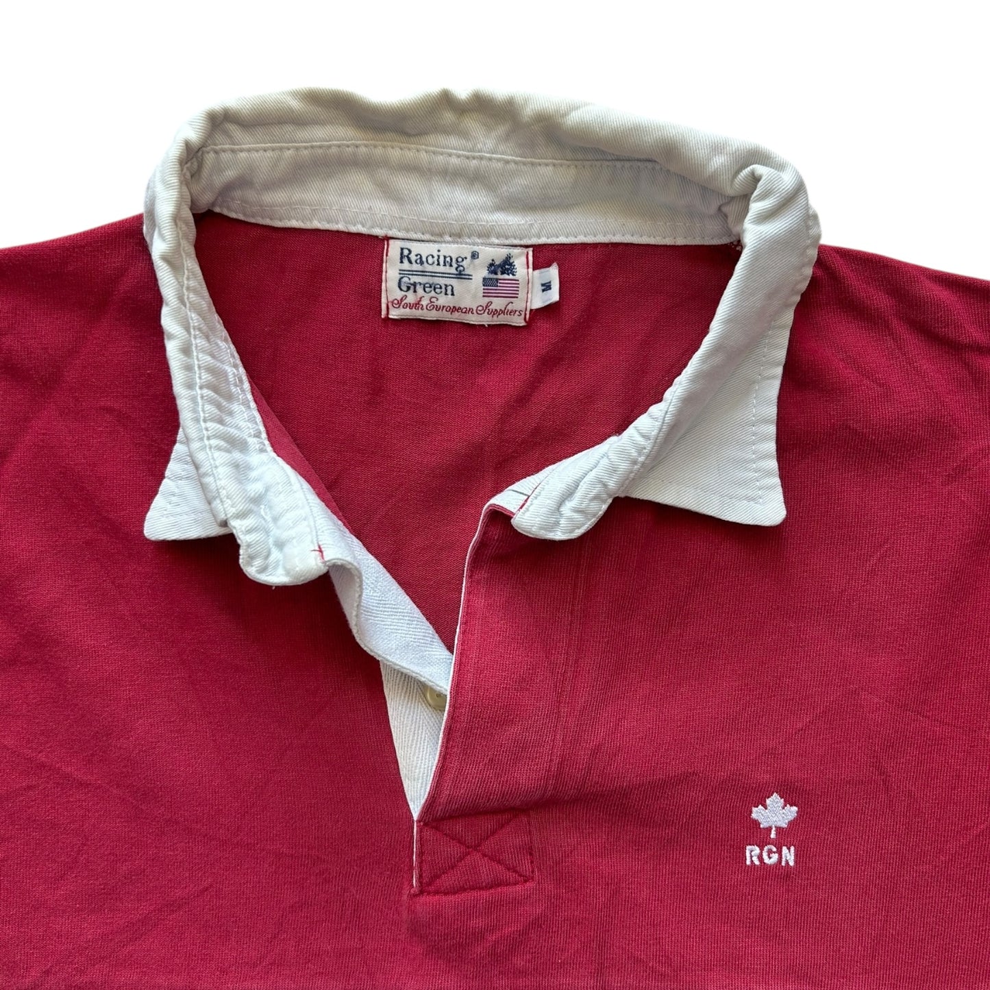 Medium Racing Green Red Rugby Shirt