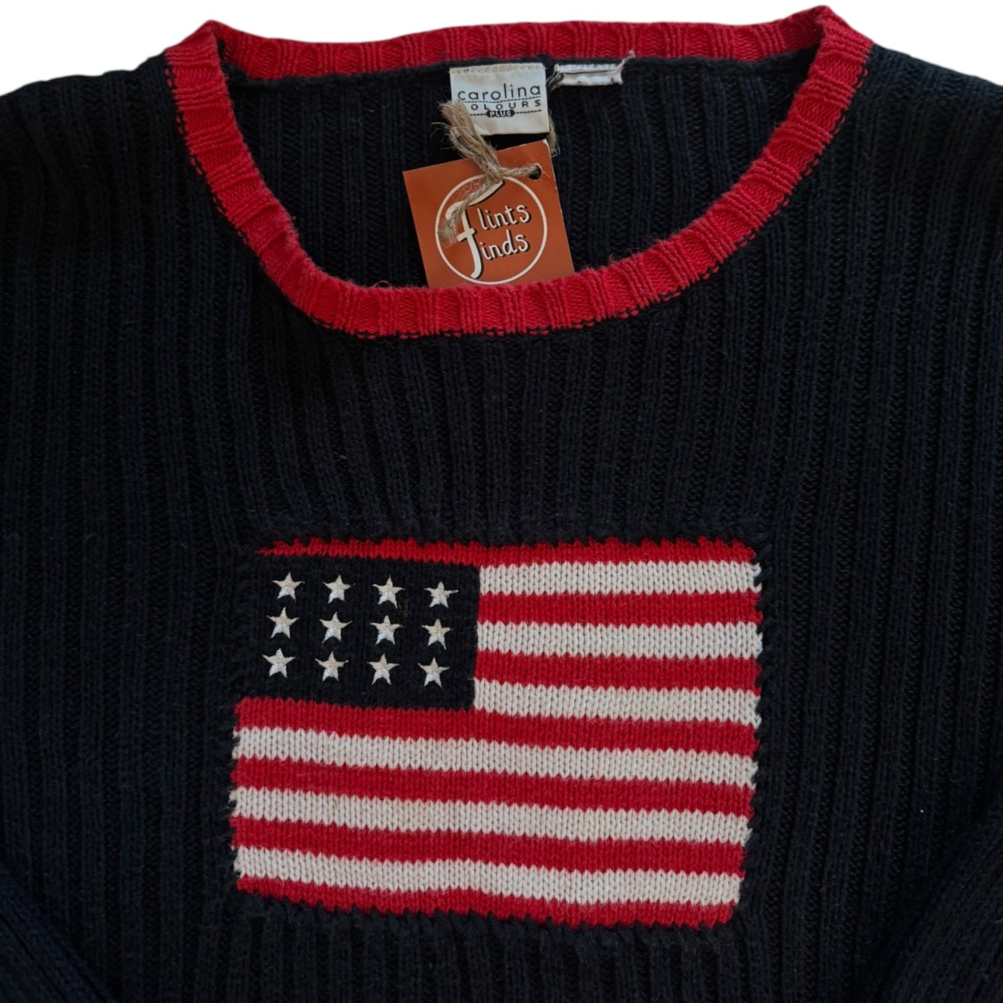 Women’s Extra Large Carolina Colours Navy Knitted USA Flag Jumper