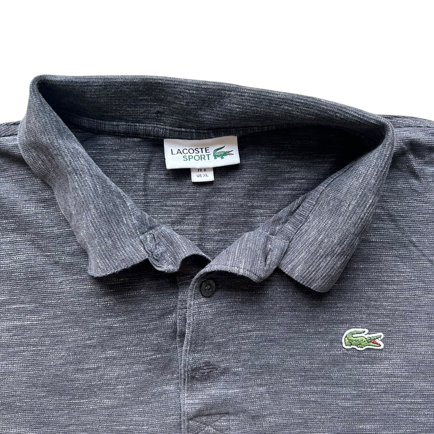 Extra Large Lacoste Grey Long Sleeve Polo Shirt