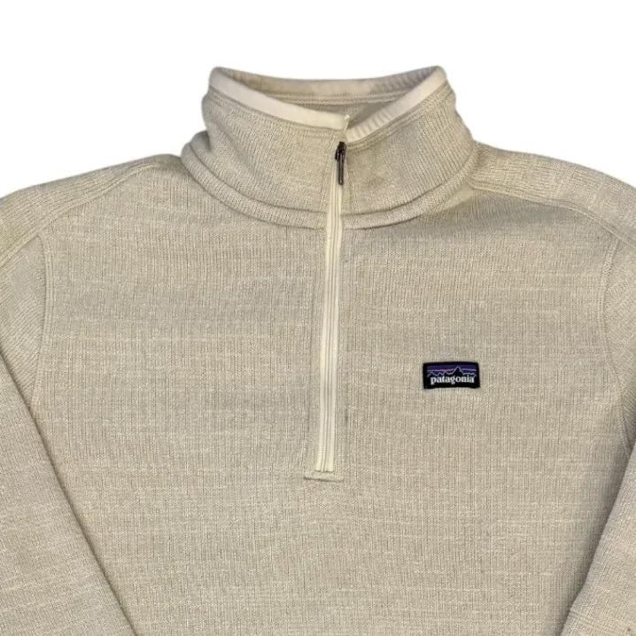 Womans Large Patagonia Beige 1/4 Zip Fleece