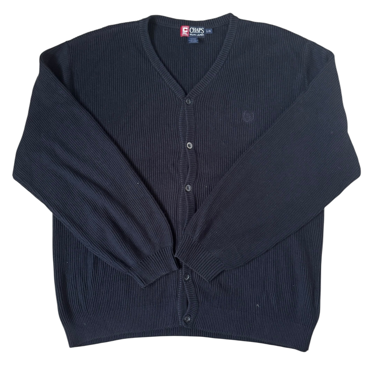 Large Chaps Navy Thick Knitted Cardigan