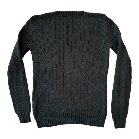 Womans Small Ralph Lauren Black Cable Knit