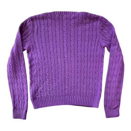 Womans Large Ralph Lauren Purple Cable Knit