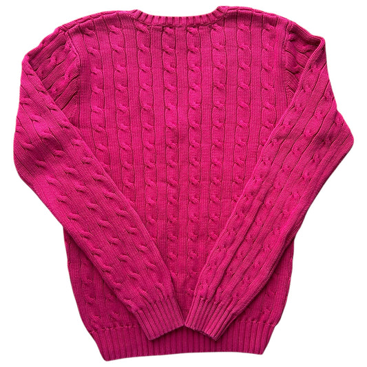 Women's Medium Ralph Lauren Pink Cable Knit Jumper