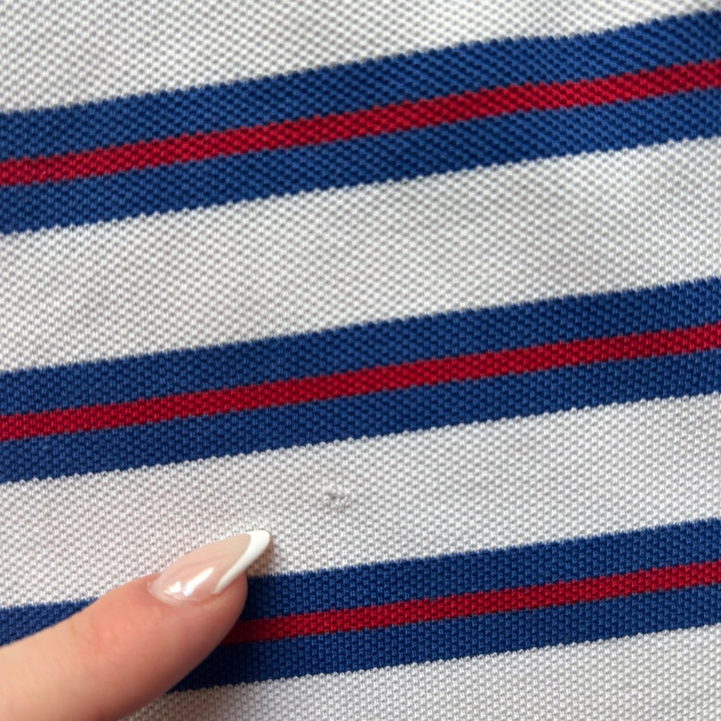 Extra Large Ralph Lauren White and Blue Striped Polo Shirt