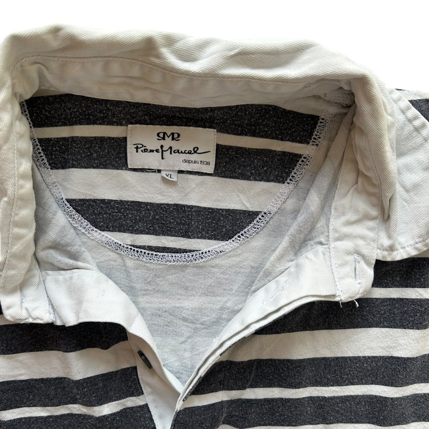 Extra Large Pierre Marcel Blue and White Rugby Shirt