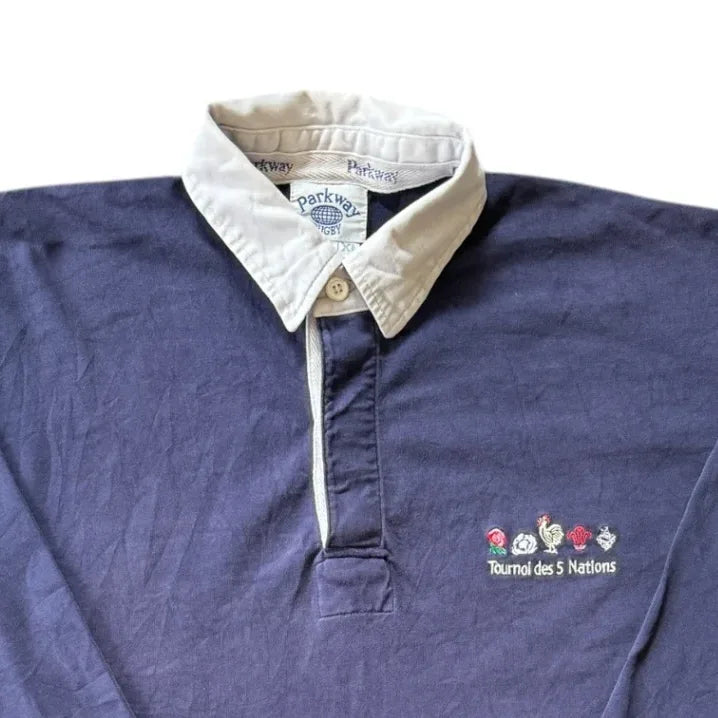 Extra large Parkway Navy 5 Nations Rugby Shirt