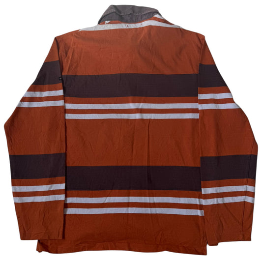 Large DF Bow Sport Orange Striped Rugby Shirt