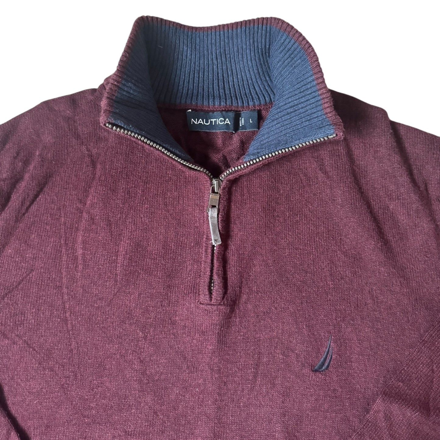 Large Nautica Burgundy 1/4 Zip