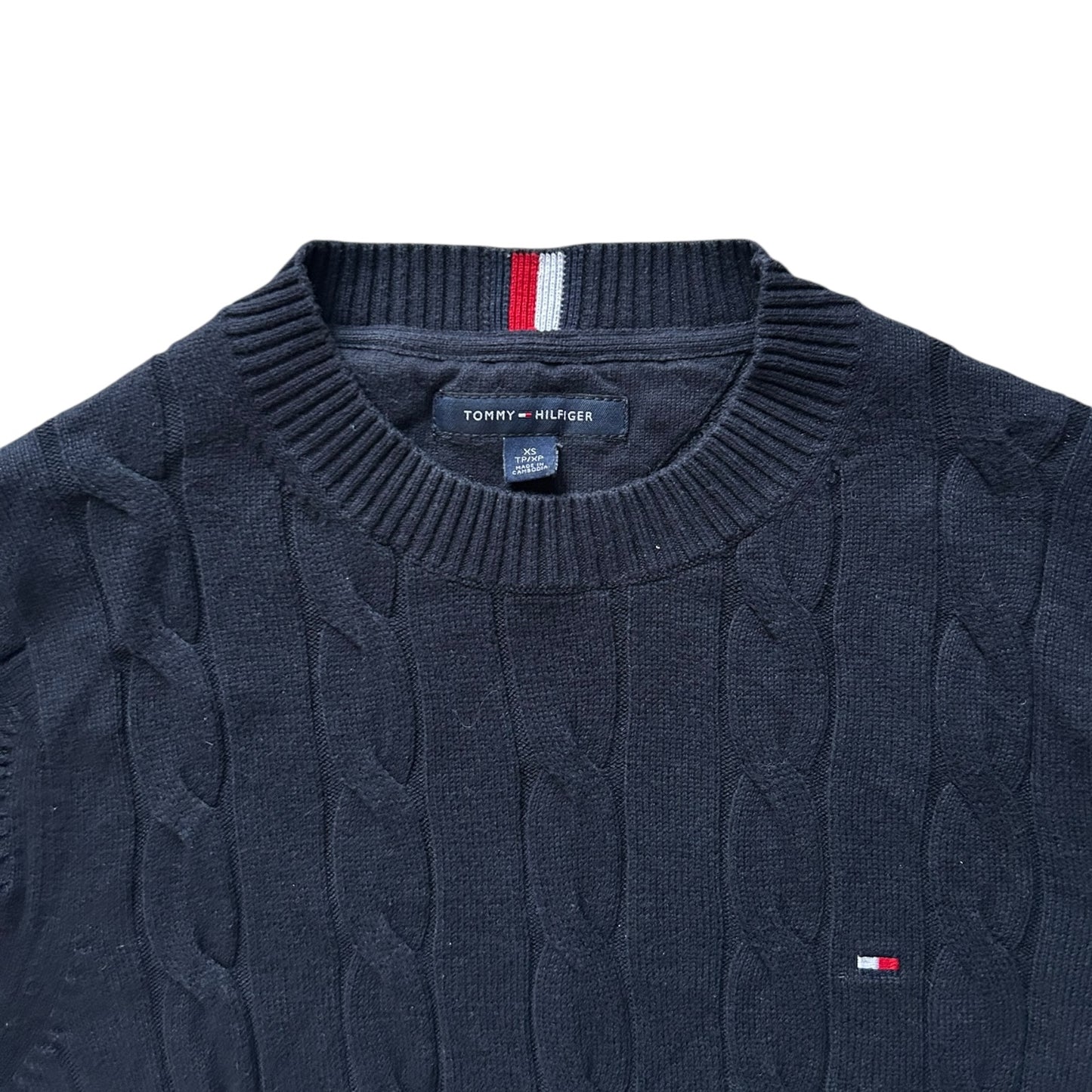 Extra Small Tommy Hilfiger Navy Cable Knit