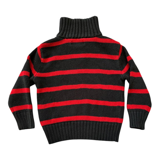 Aged 3 Ralph Lauren Black and Red 1/4 Zip