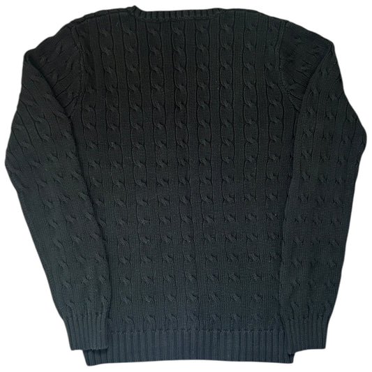 Women's Large Ralph Lauren Black Cable Knit Jumper