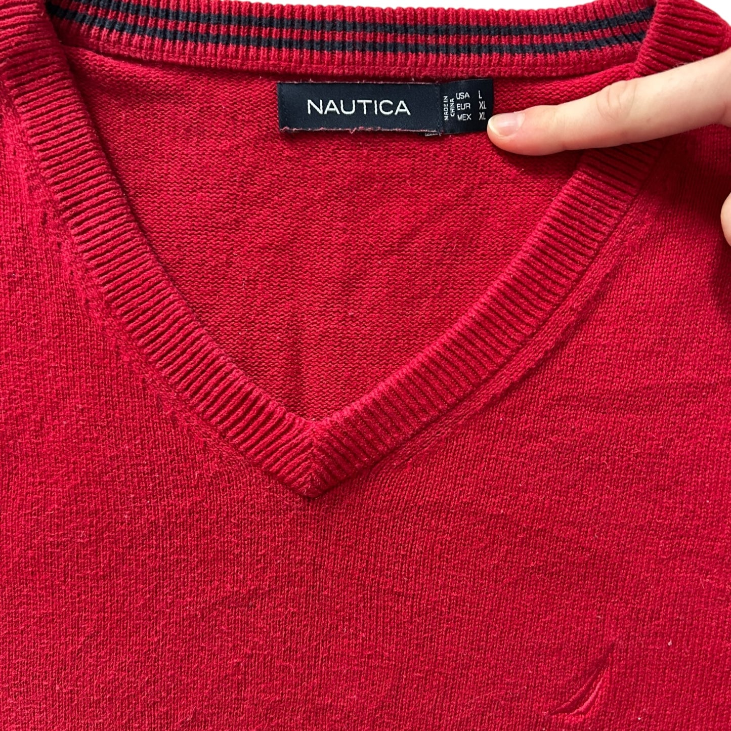 Extra Large Nautica Red Knitted Jumper