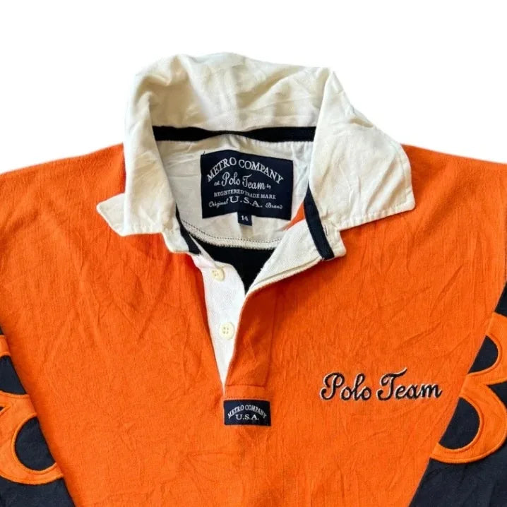 Aged 14 Polo Team Orange Rugby Shirt