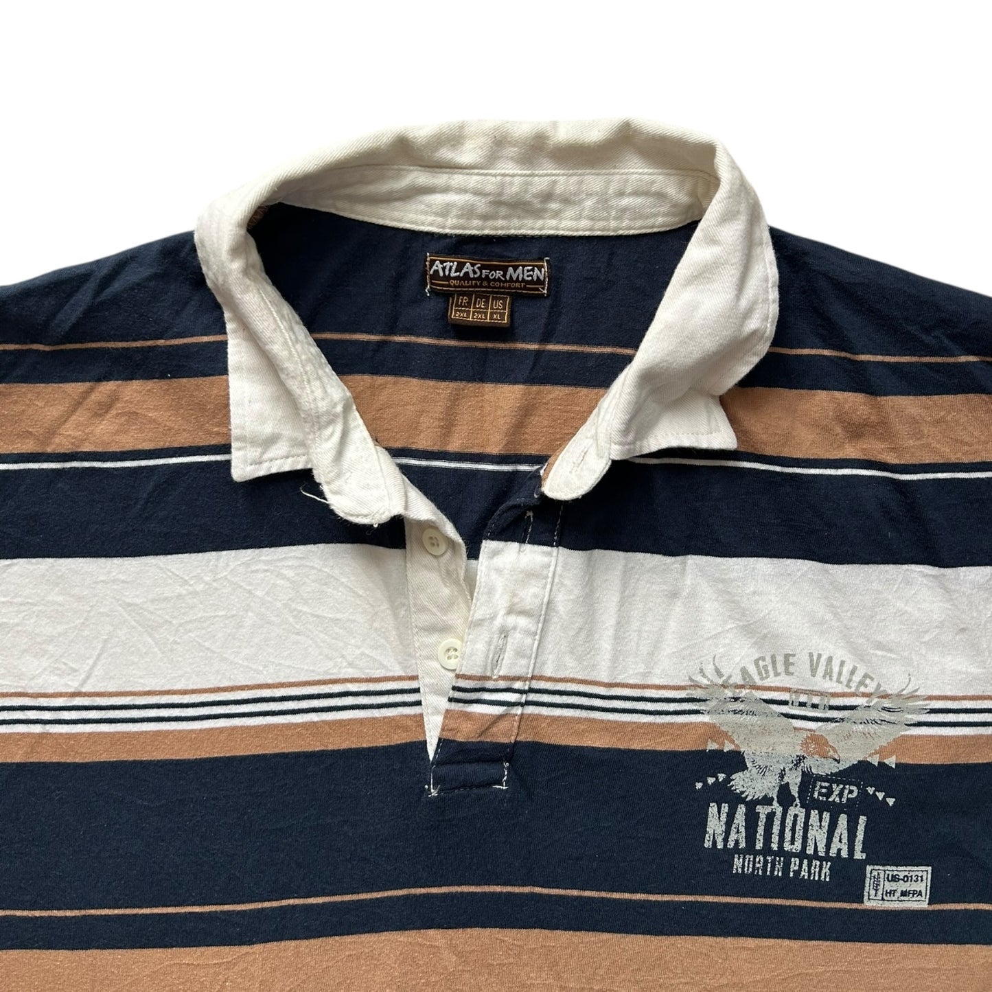 Extra Large Atlas For Men Striped Rugby Shirt