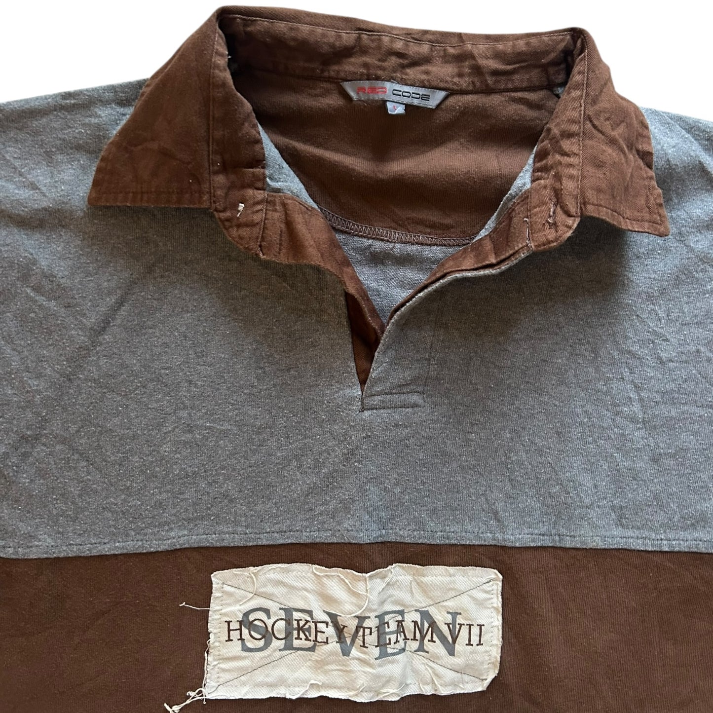 Large Red Code Grey Rugby Shirt