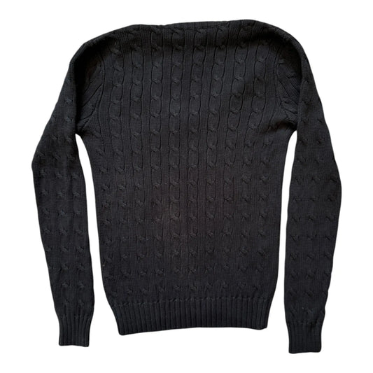 Womans Medium Ralph Lauren Black Cable Knit