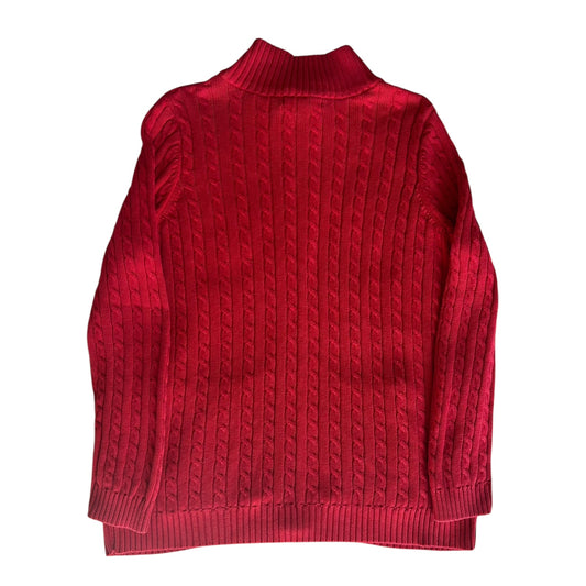 Woman’s Extra Large Ralph Lauren Red Full Zip Cable Knit