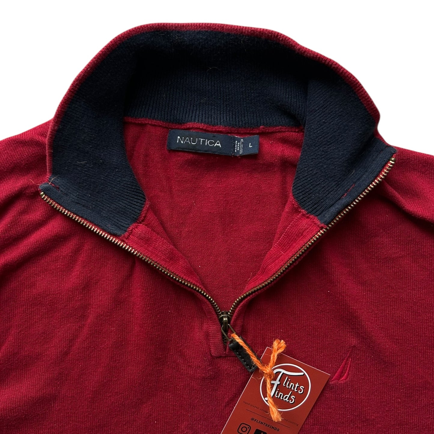 Large Nautica Red 1/4 Zip