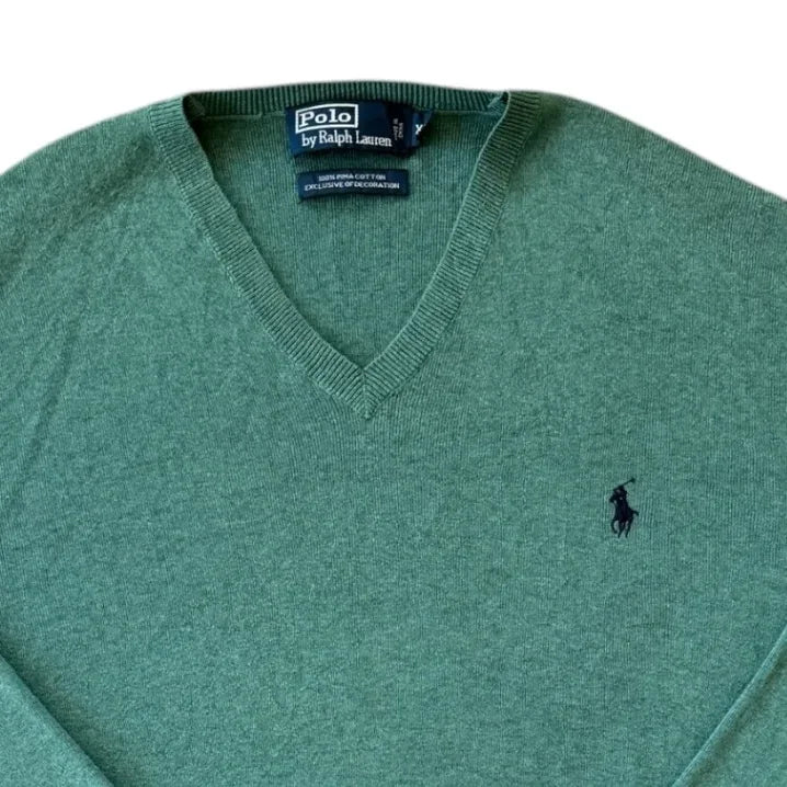 Extra large Ralph Lauren Green V-Neck Jumper