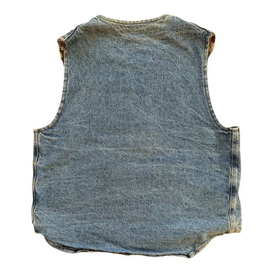 Medium Carhartt Blue Aztec Lined Denim Vest