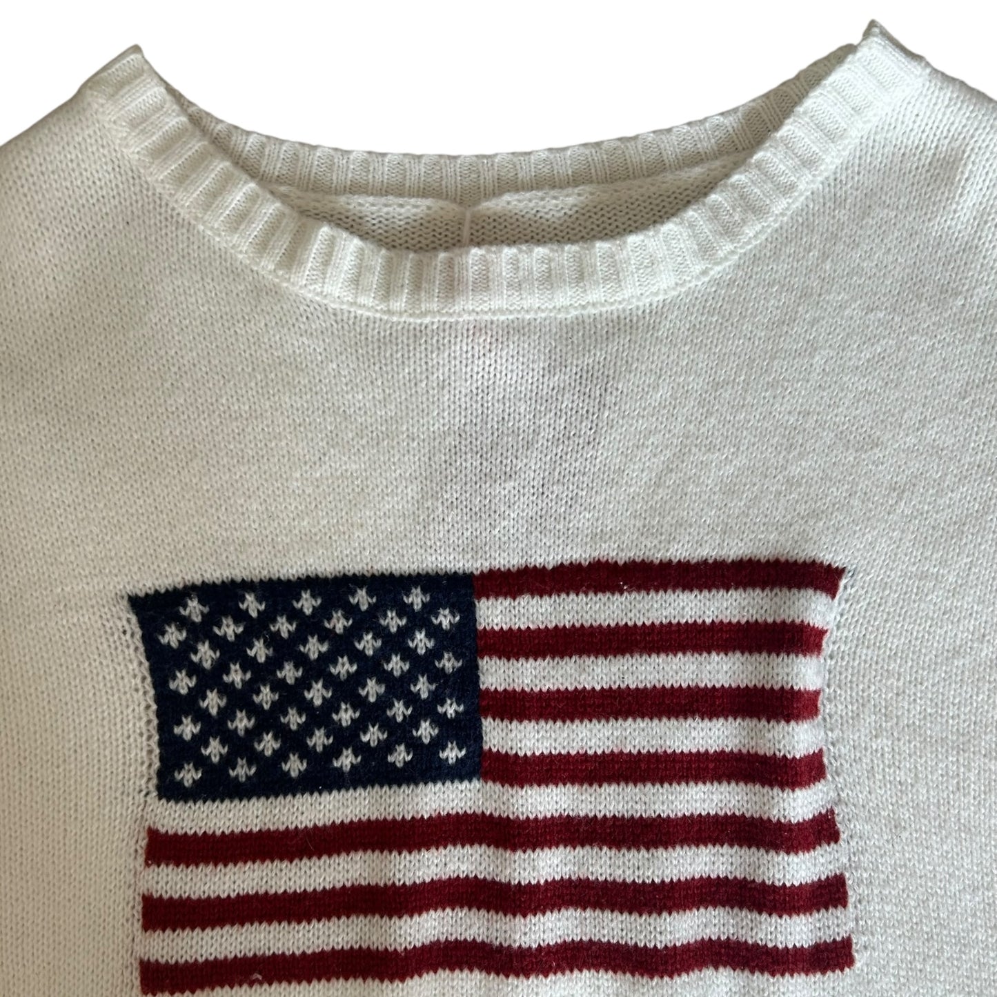 Extra Large White USA Flag Knitted Jumper