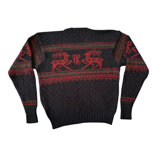 Extra large Ralph Lauren Black Knitted Reindeer Jumper