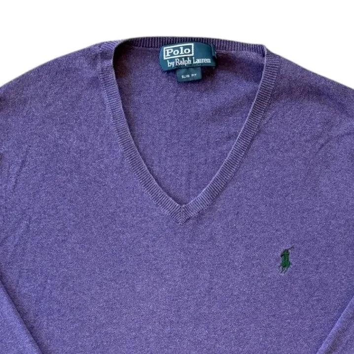 Large Ralph Lauren Purple V-Neck Jumper