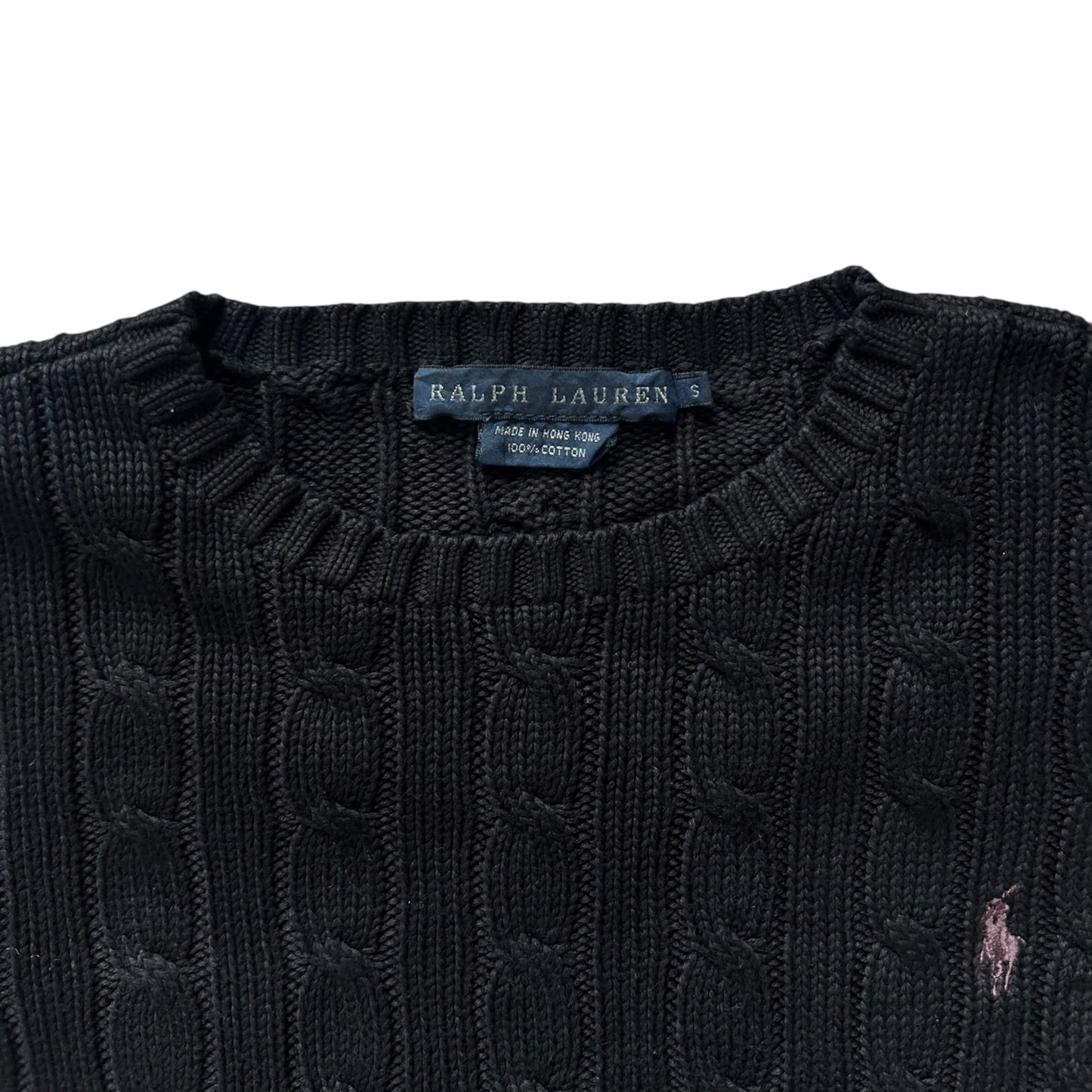Woman’s Small Ralph Lauren Black Cable Knit