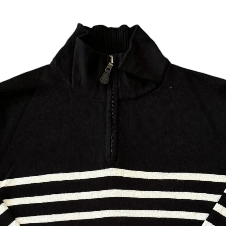 Medium Nautica Black and White 1/4 Zip