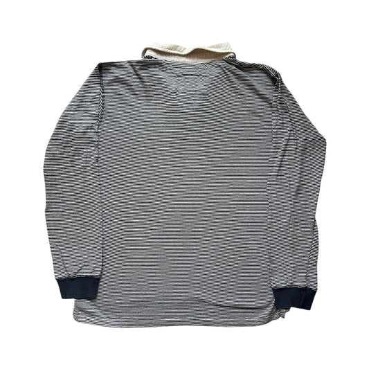 Extra Large Jack and Jones Navy and White Rugby Shirt