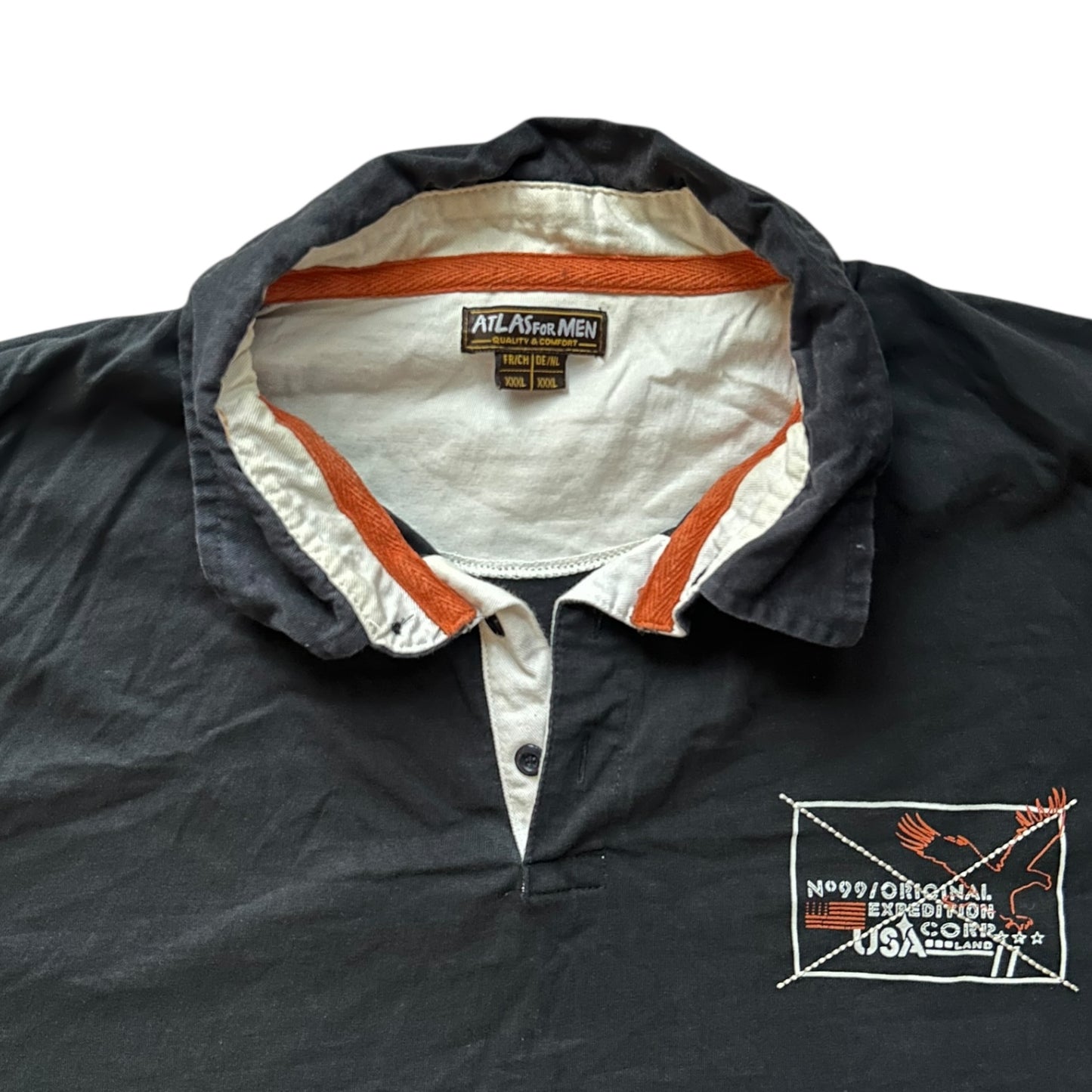 Extra Large Atlas For Men Black Rugby Shirt