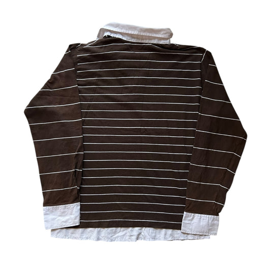 Large Clockhouse Brown Rugby Shirt