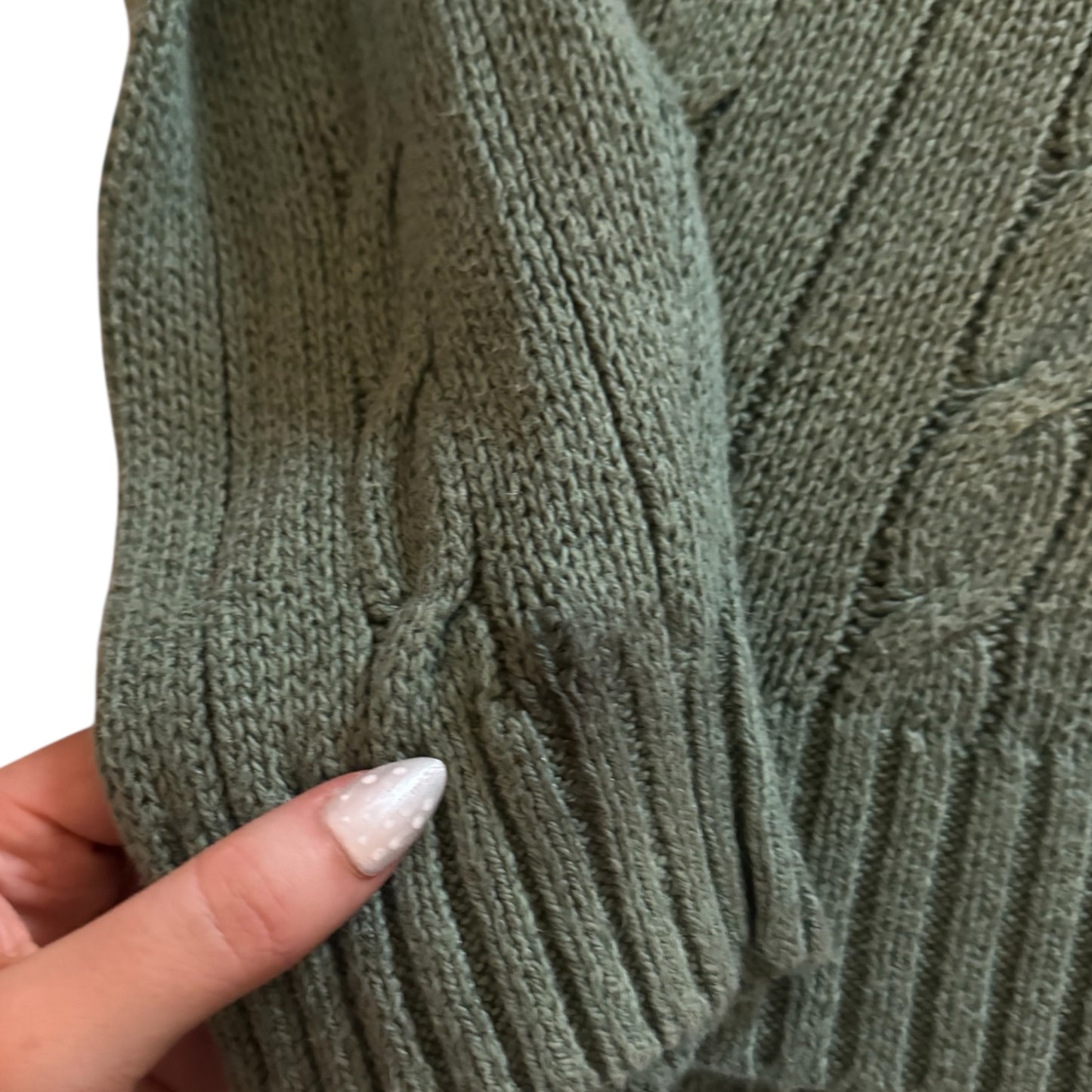 Woman's Extra Large Ralph Lauren Green Cable Knit Jumper
