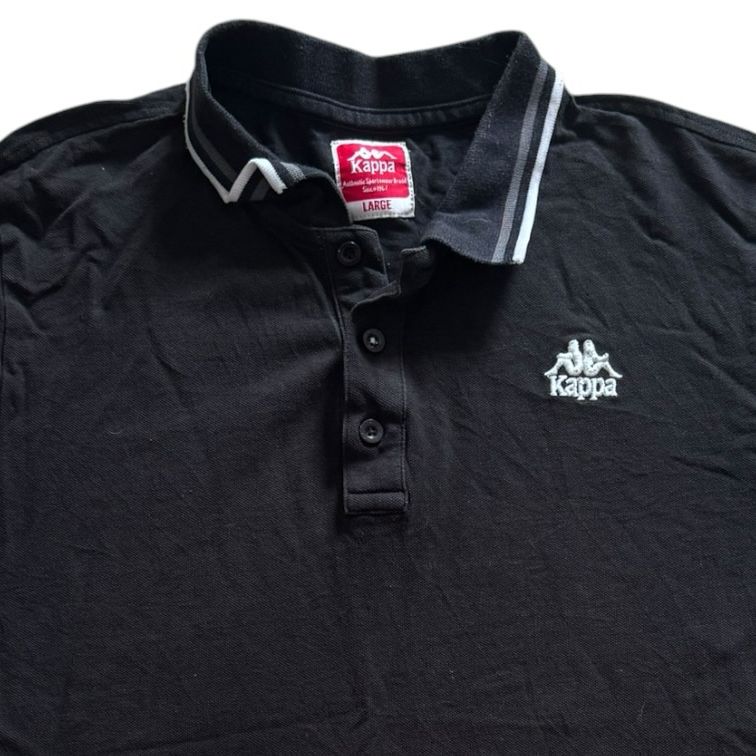 Large Kappa Black Polo Shirt