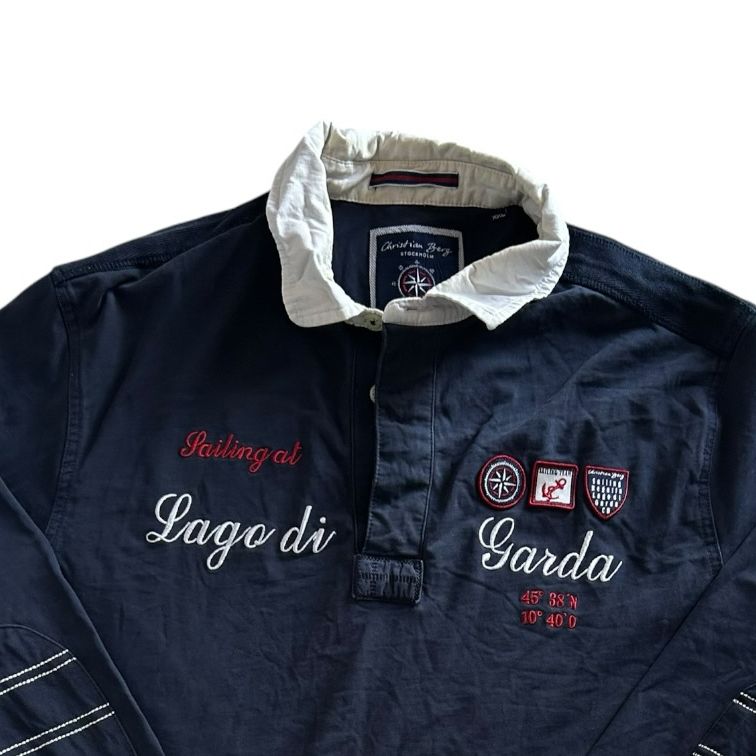 XXL Christian Berg Navy Lago Di Garda Rugby Shirt