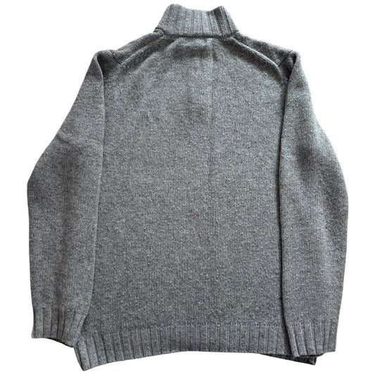 Large Nautica Grey Knitted 1/4 Button Jumper