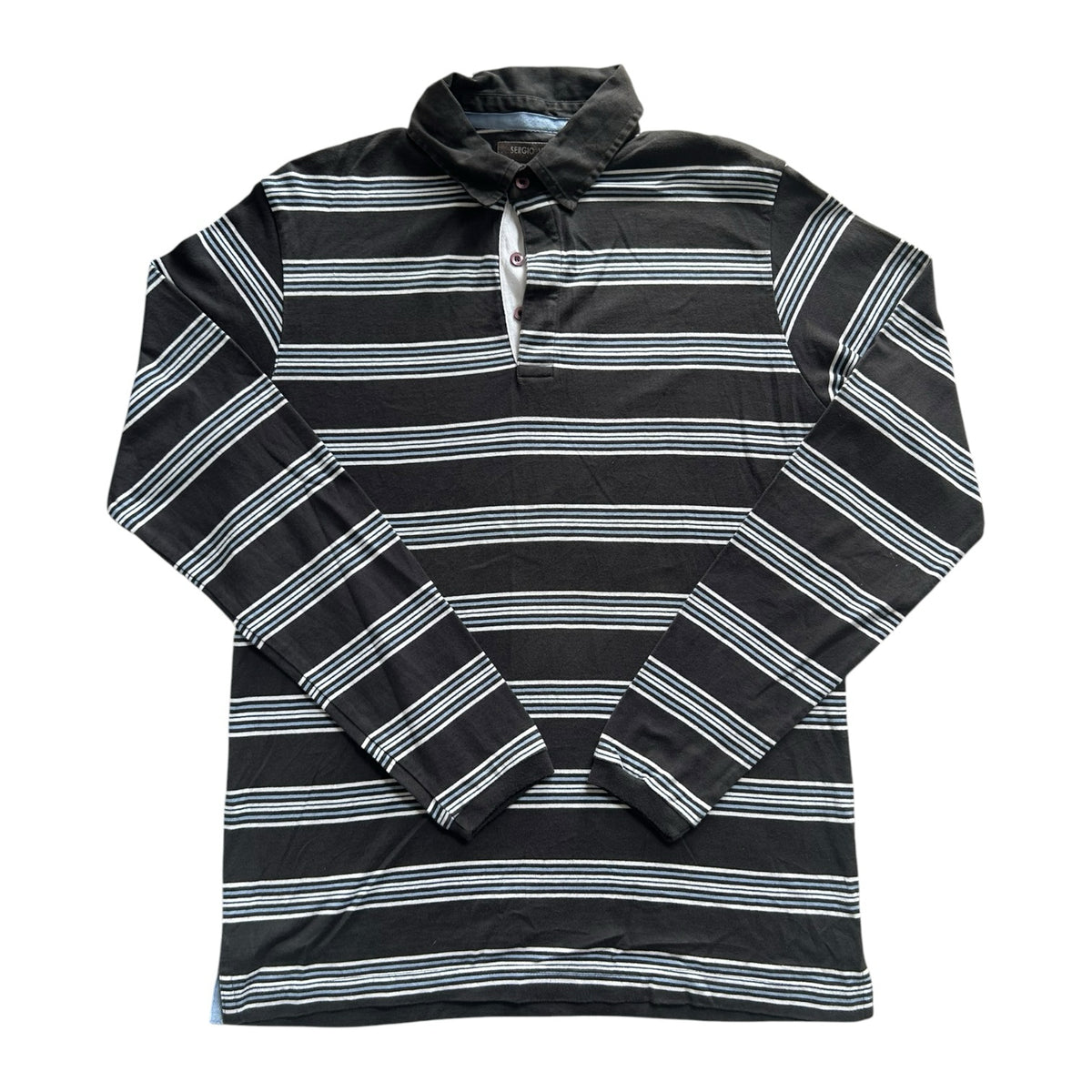 Large Sergio Vitti Black and Blue Rugby Shirt