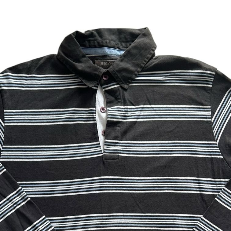 Large Sergio Vitti Black and Blue Rugby Shirt