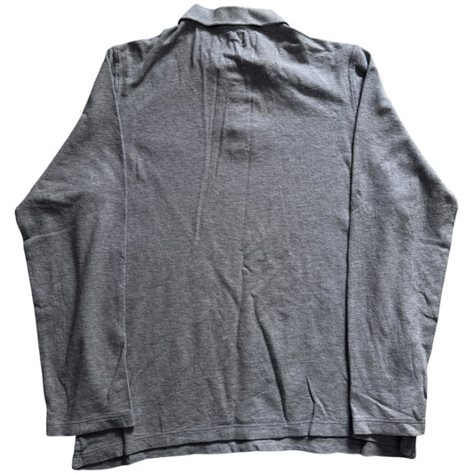 Large Reebok Grey Long Sleeved Polo Shirt